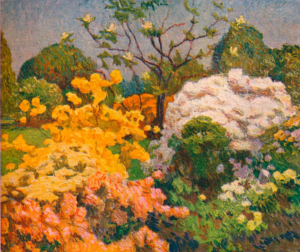 杜鹃花，邱园，1914年 作者 埃米尔克劳斯