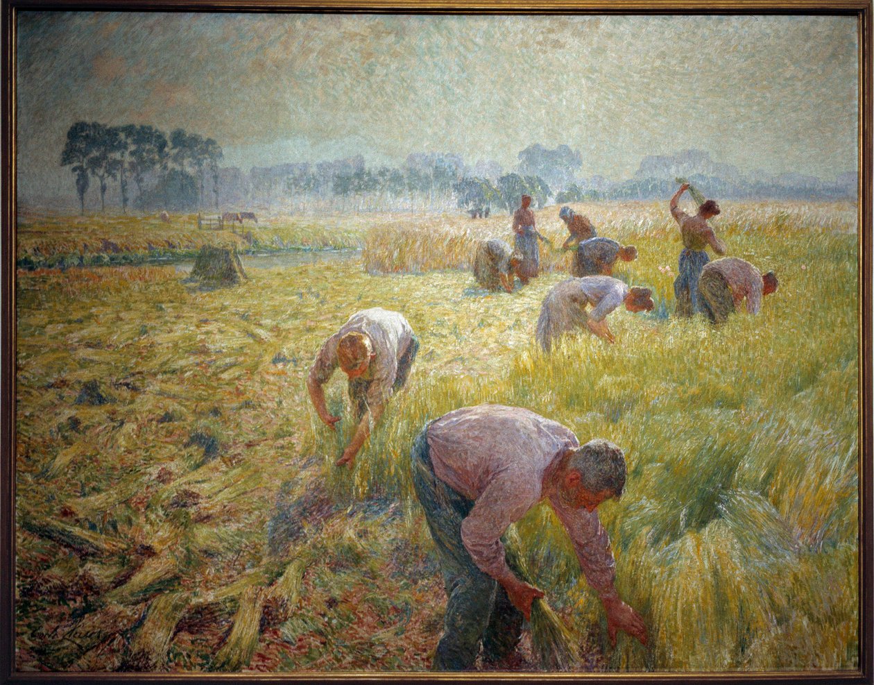 La collolte du linen Emile Claus (1849-1924) 1904 年作画 1,56 X 2,01 m 布鲁塞尔，皇家美术博物馆 作者 埃米尔克劳斯