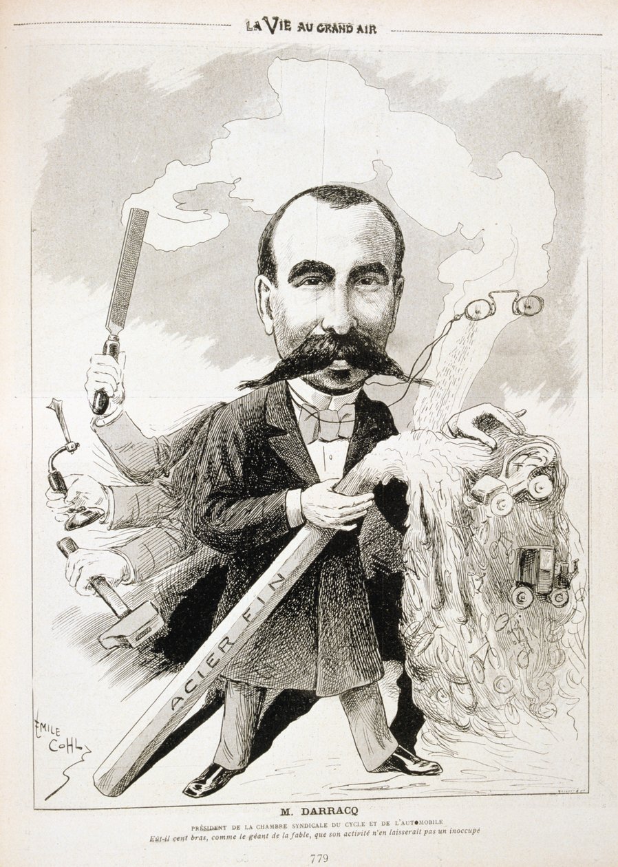 Pierre-Alexander Darracq，法国汽车制造商，1901年 作者 埃米尔·科尔（Emile Cohl）
