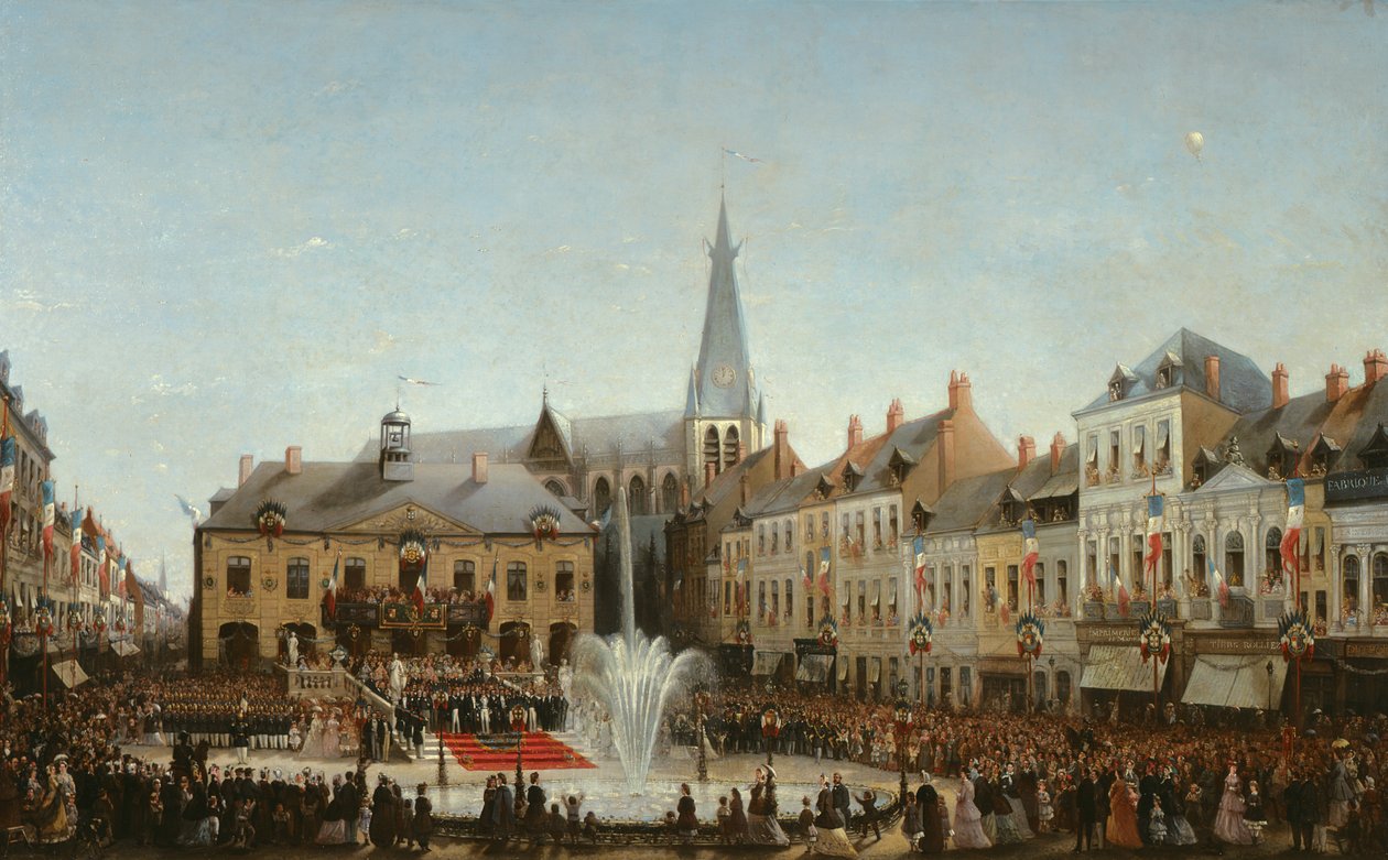1864年1863年，在Tourcoing举行的Lys水的落成典礼 作者 埃米尔·德夫伦（Emile Defrenne）