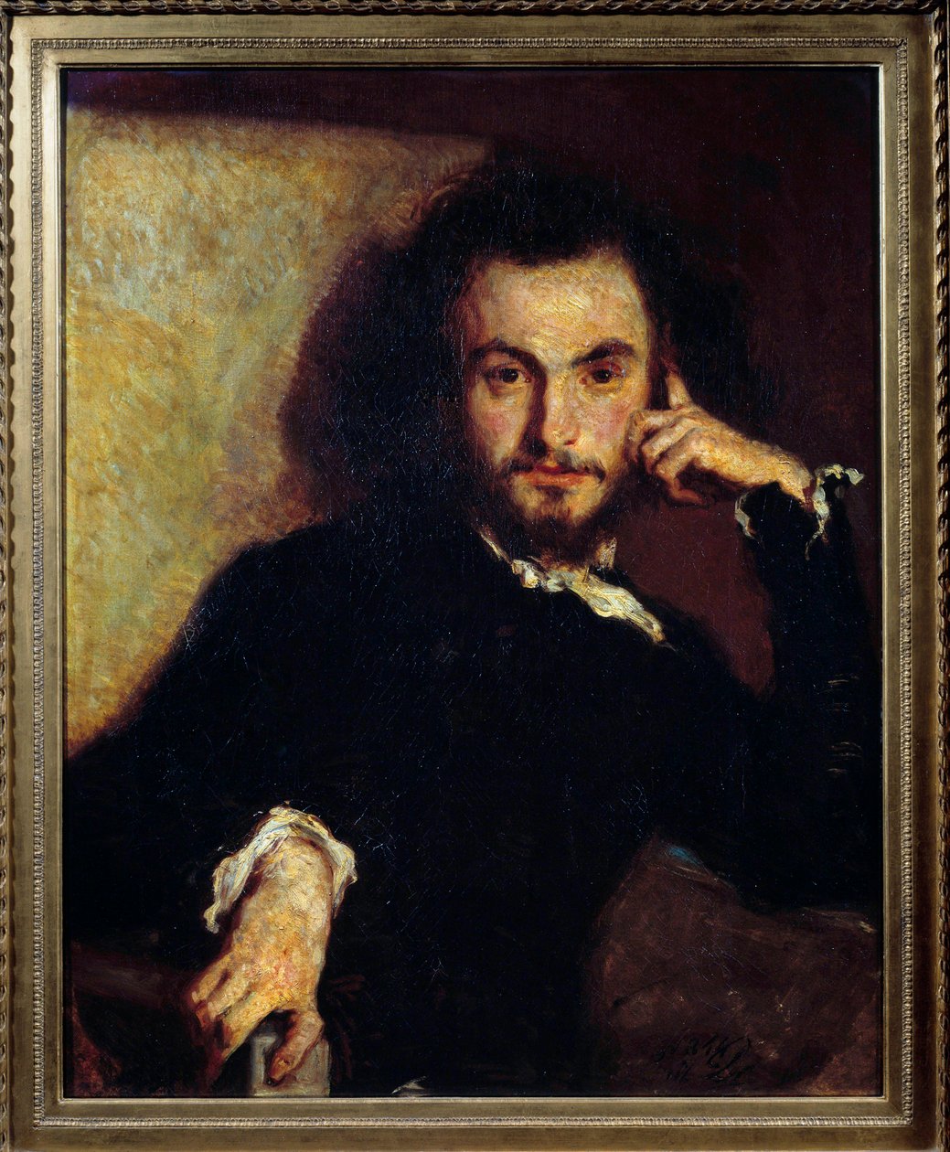 查尔斯·波德莱尔 (1821-1867) 的肖像 埃米尔·德罗伊 (1820-1846) 1844 年作画 0,8x0,65 m 作者 埃米尔·德罗伊（Emile Deroy）