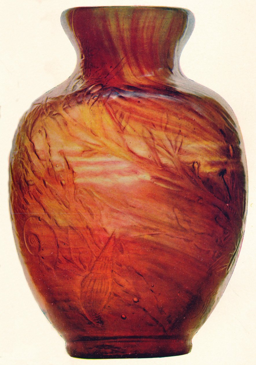 玻璃花瓶，埃·加勒（E. Galle），c1846-1903，1903年 作者 埃米尔·加勒（Emile Galle）