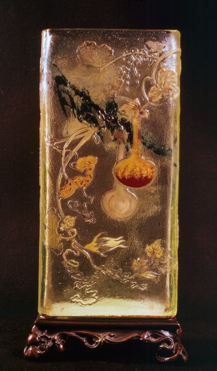 带有透明 cinesizzanti 图案和浮雕的玻璃花瓶，埃米尔·加勒（Emile Galle，1846-1904 年），法国 作者 埃米尔·加勒（Emile Galle）