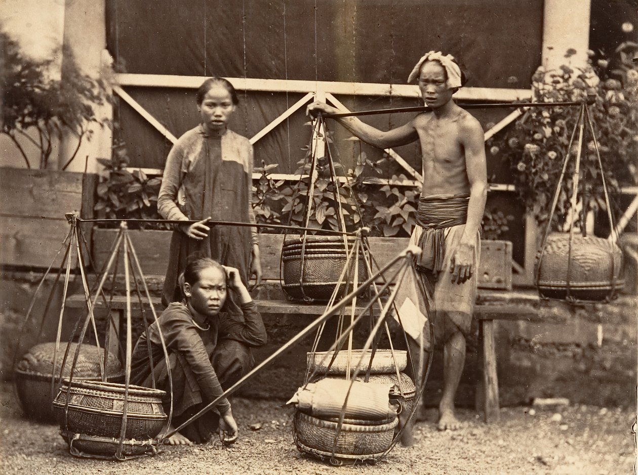 Cochinchina的水果商，1866年。 作者 埃米尔·格塞尔（Emile Gsell）