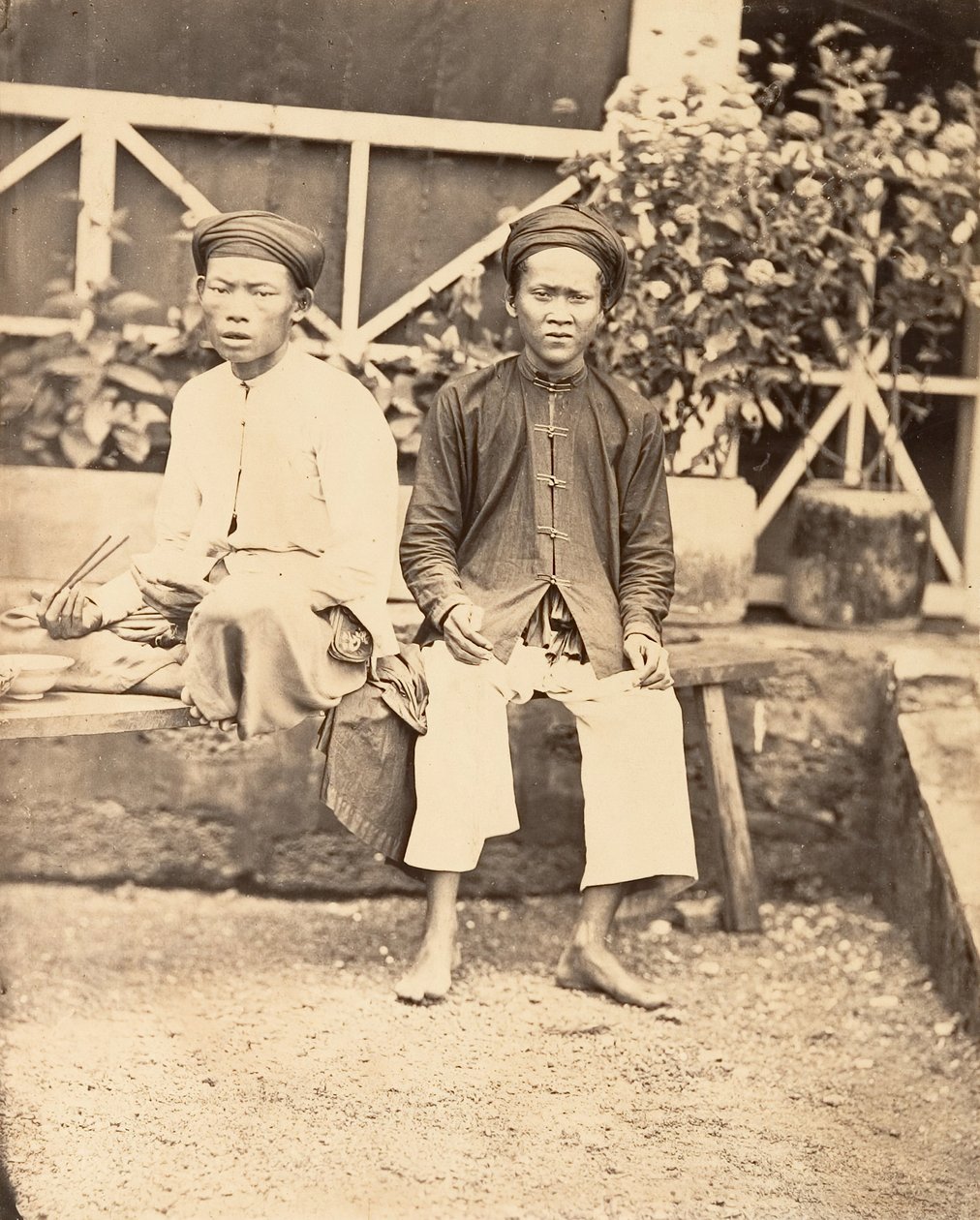 民兵吃米，科钦纳州，1866年。 作者 埃米尔·格塞尔（Emile Gsell）