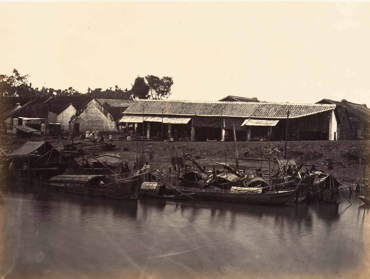 中国城市Cholen Feuille第2号景观，西贡，科钦纳州，1866年。 作者 埃米尔·格塞尔（Emile Gsell）