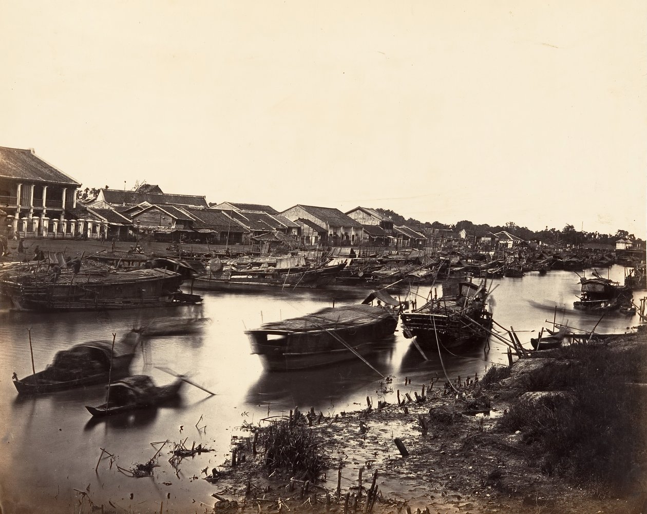 中国城市Cholen Feuille第5号景观，西贡，科钦纳州，1866年。 作者 埃米尔·格塞尔（Emile Gsell）