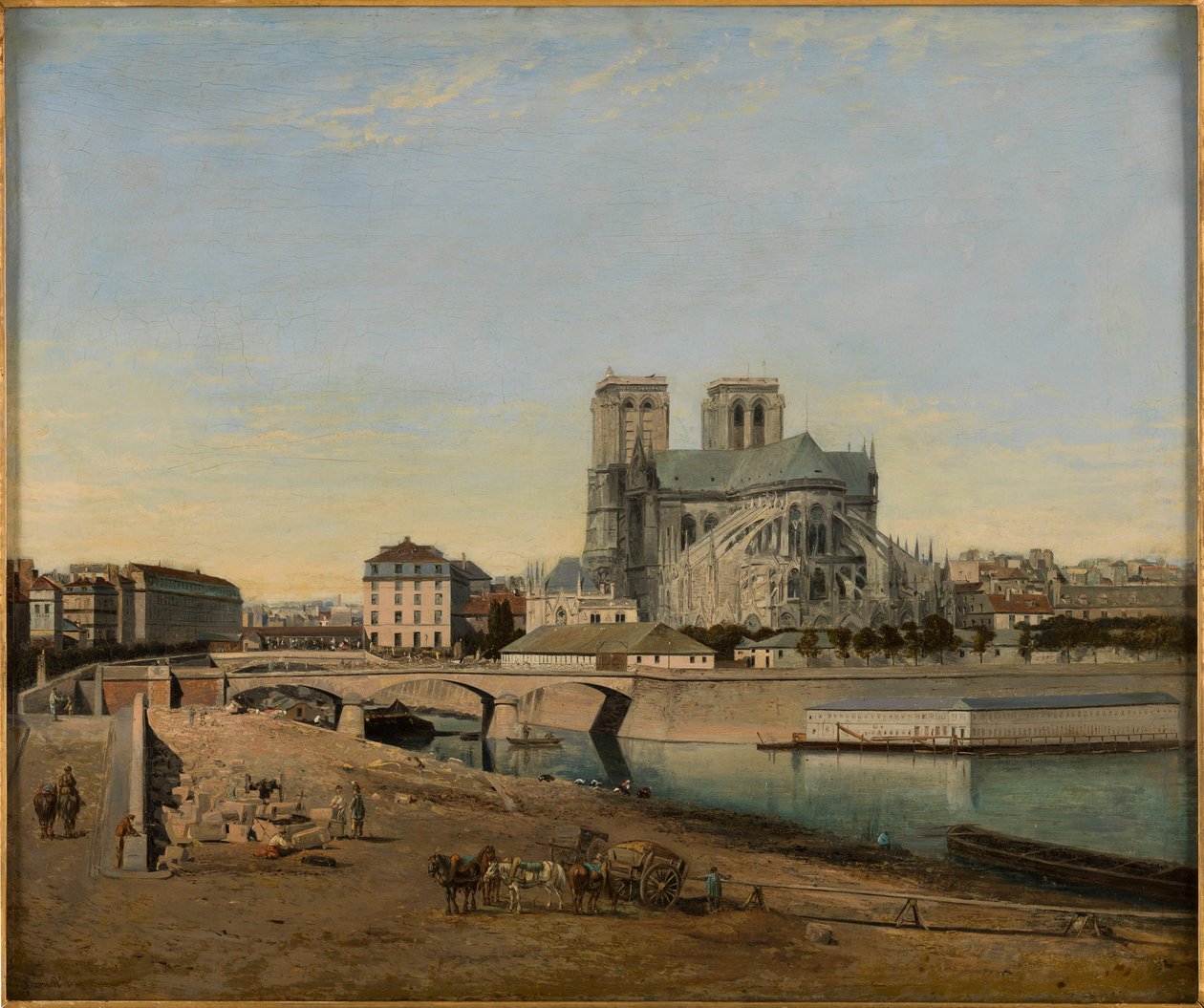 法语：Le chevet de Notre-Dame, vue du quai de la Tournelle 作者 埃米尔·哈鲁亚特
