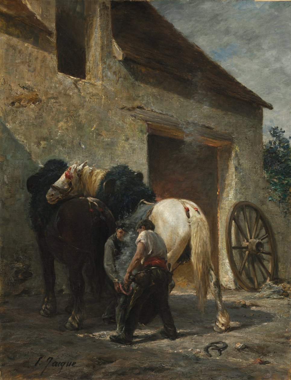 铁匠，1887 年之后（布面油画） 作者 埃米尔·雅克
