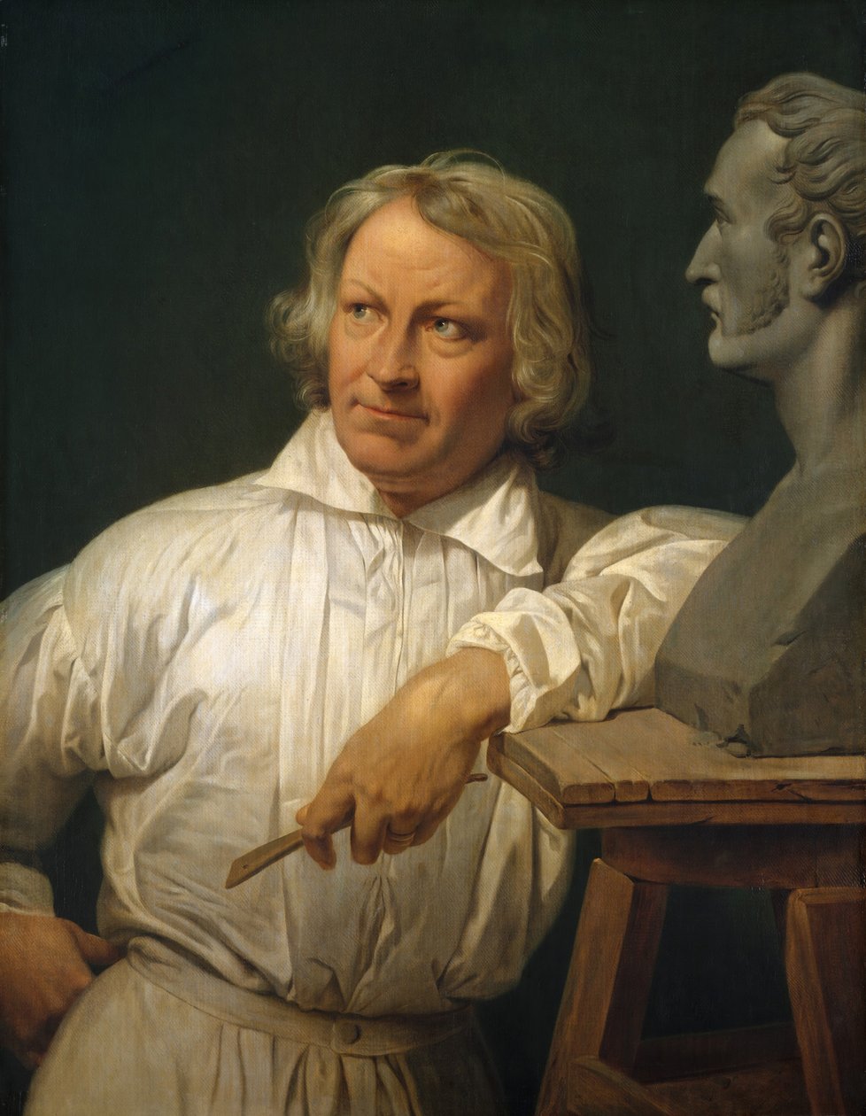 Bertel Thorvaldsen 1768-1844与Horace Vernet的半身像，1833年或以后。 作者 埃米尔·让·霍勒斯·韦尔内