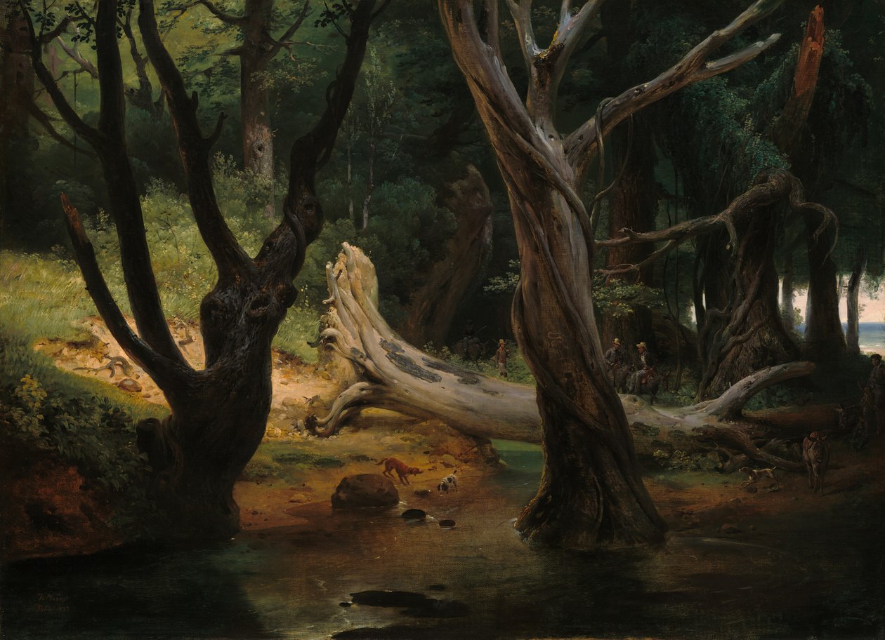 出发去蓬莱沼泽地打猎，1833年。 作者 埃米尔·让·霍勒斯·韦尔内