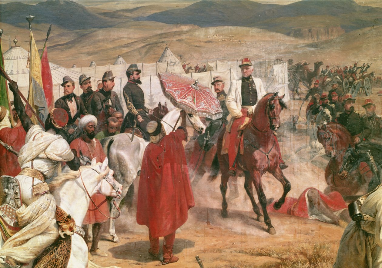 Marshal Thomas Bugeaud（1784-1849）和Joseph Vantini上校（Yousouf）（1808-66）在1846年征服阿尔及利亚期间 作者 埃米尔·让·霍勒斯·韦尔内