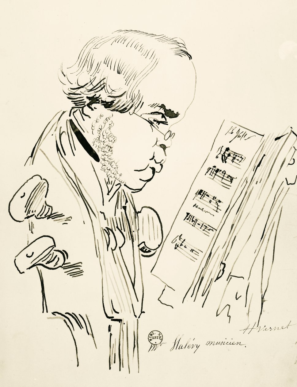 Jacques Fromental Elie Levy的画像，被称为Halevy（巴黎 作者 埃米尔·让·霍勒斯·韦尔内