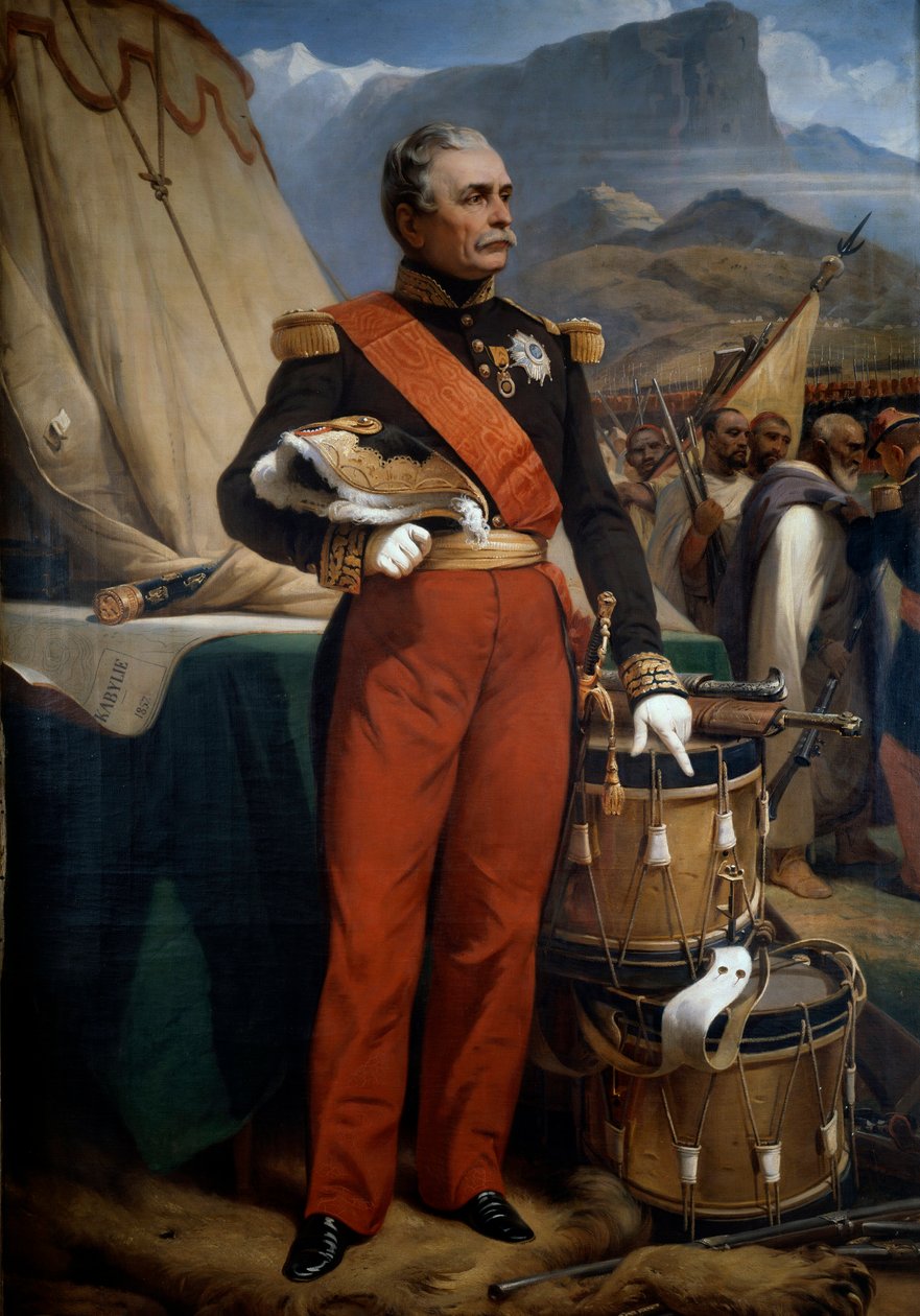 Marechal Jacques Louis Cesar Alexandre Randon (1795-1871) 在 1857 年 Kabilie 阿尔及利亚远征运动期间的肖像。 Horace Vernet (1789-1863) 绘画 作者 埃米尔·让·霍勒斯·韦尔内