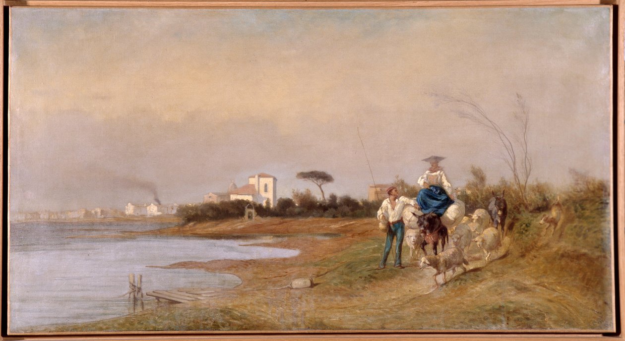 Peasants of Martigues en route for the walk Painting by Emile Loubon (1809-1863) 19th century 作者 埃米尔·卢本（Emile Loubon）