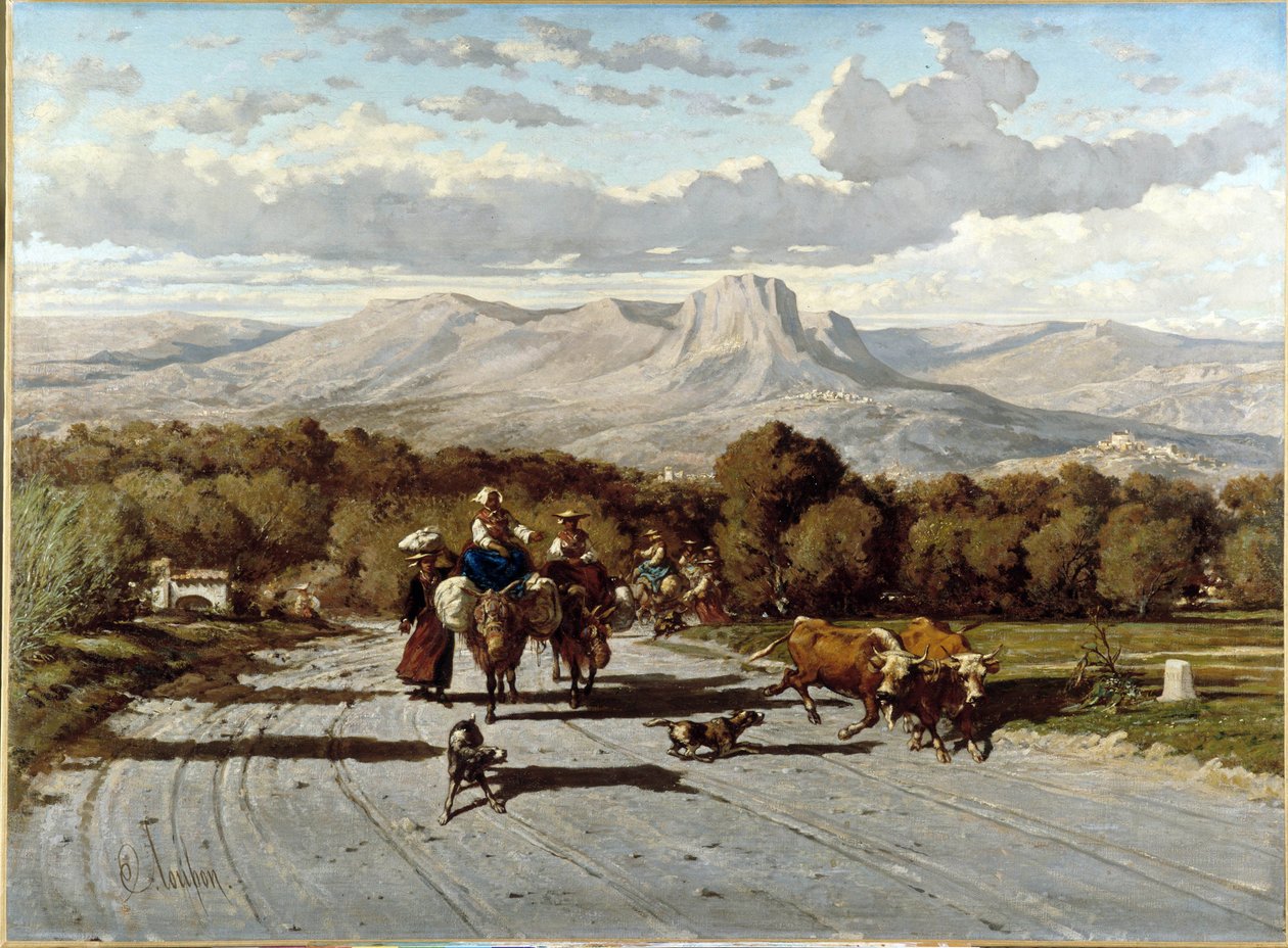 The route from Nice to Antibes 作者 埃米尔·卢本（Emile Loubon）