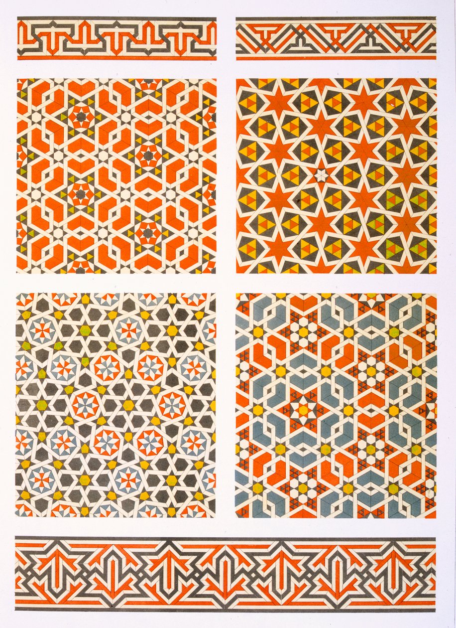 开罗：几何壁画装饰，15世纪和16世纪（印刷品） 作者 埃米尔·普里斯·达文