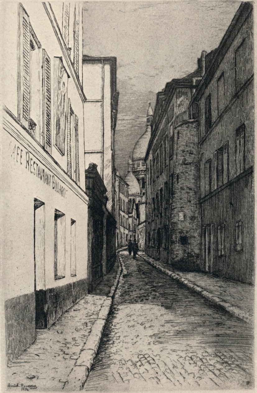 蒙马特圣鲁斯提克街"，1915年 作者 埃米尔·卢梭