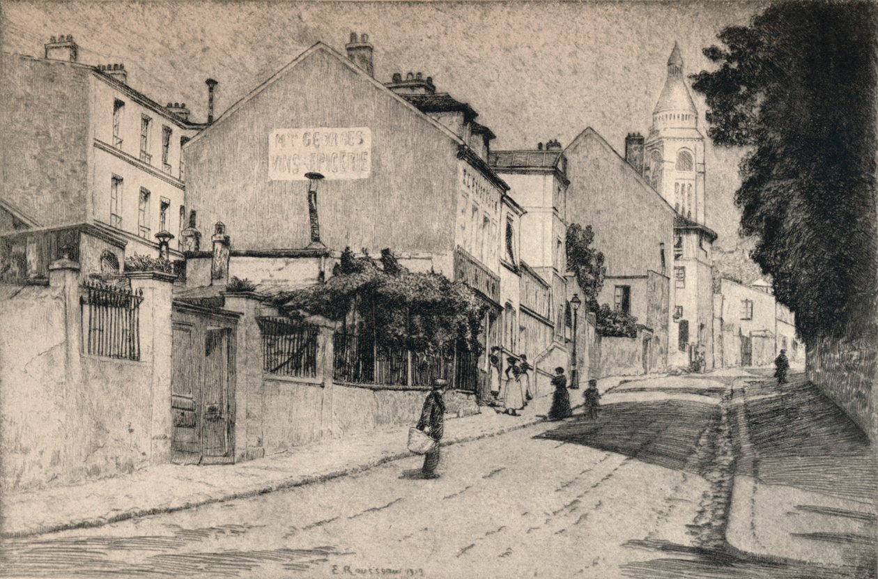 蒙马特的阿布鲁瓦街》，1915年 作者 埃米尔·卢梭