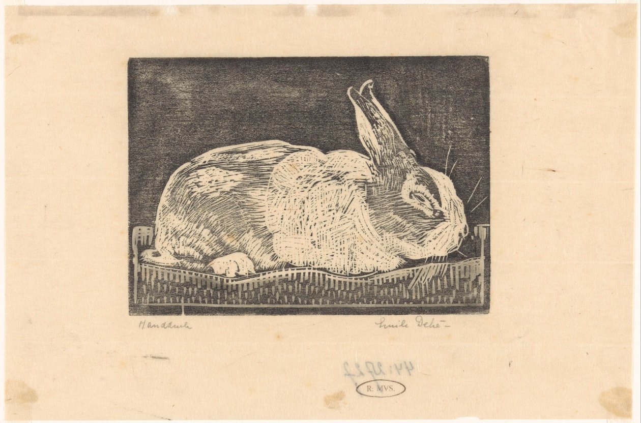 兔子 作者 Emilius Wilhelmus Dehé（艺术家签名）