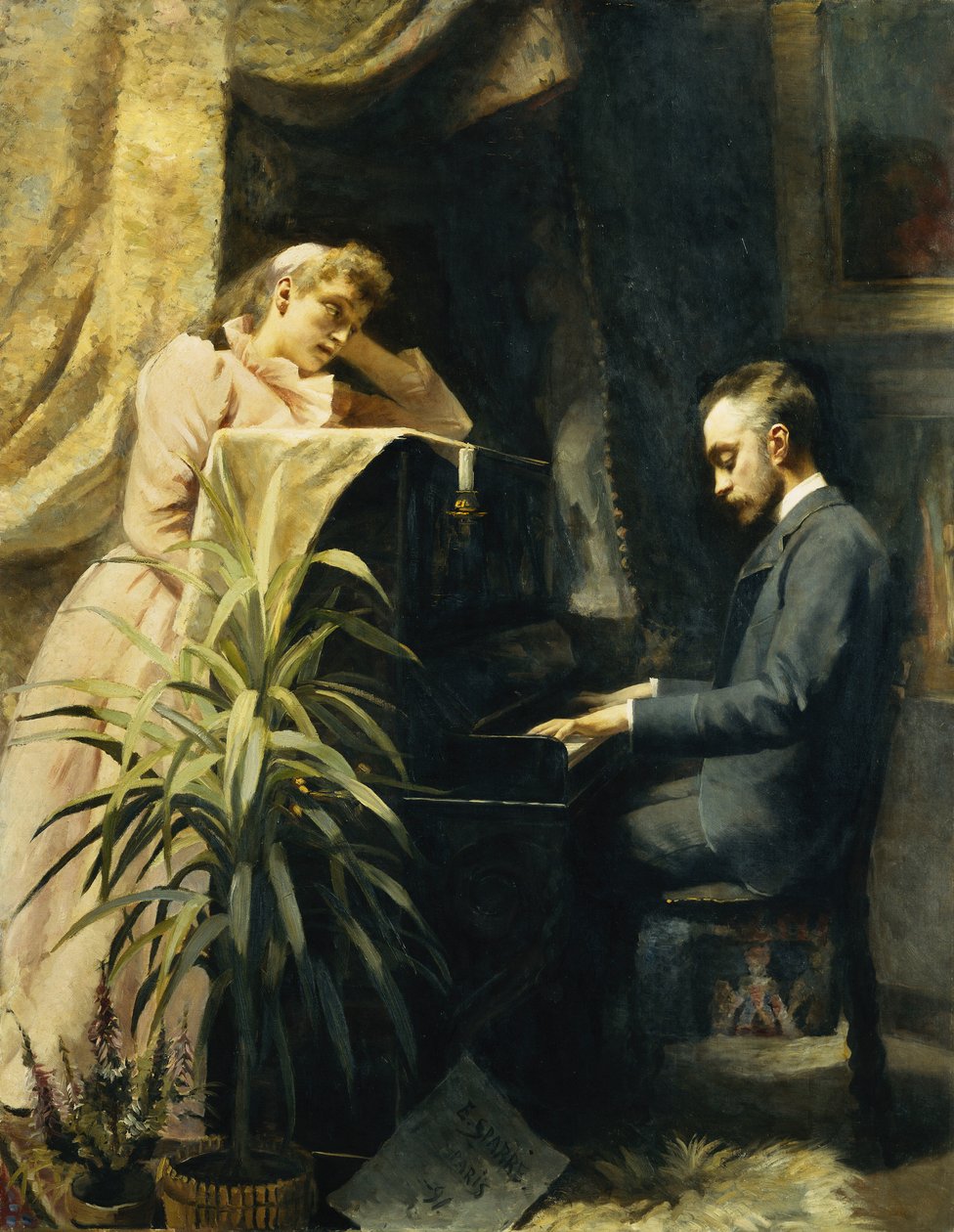 1891年在钢琴上 作者 艾玛·斯帕雷（Emma Sparre）