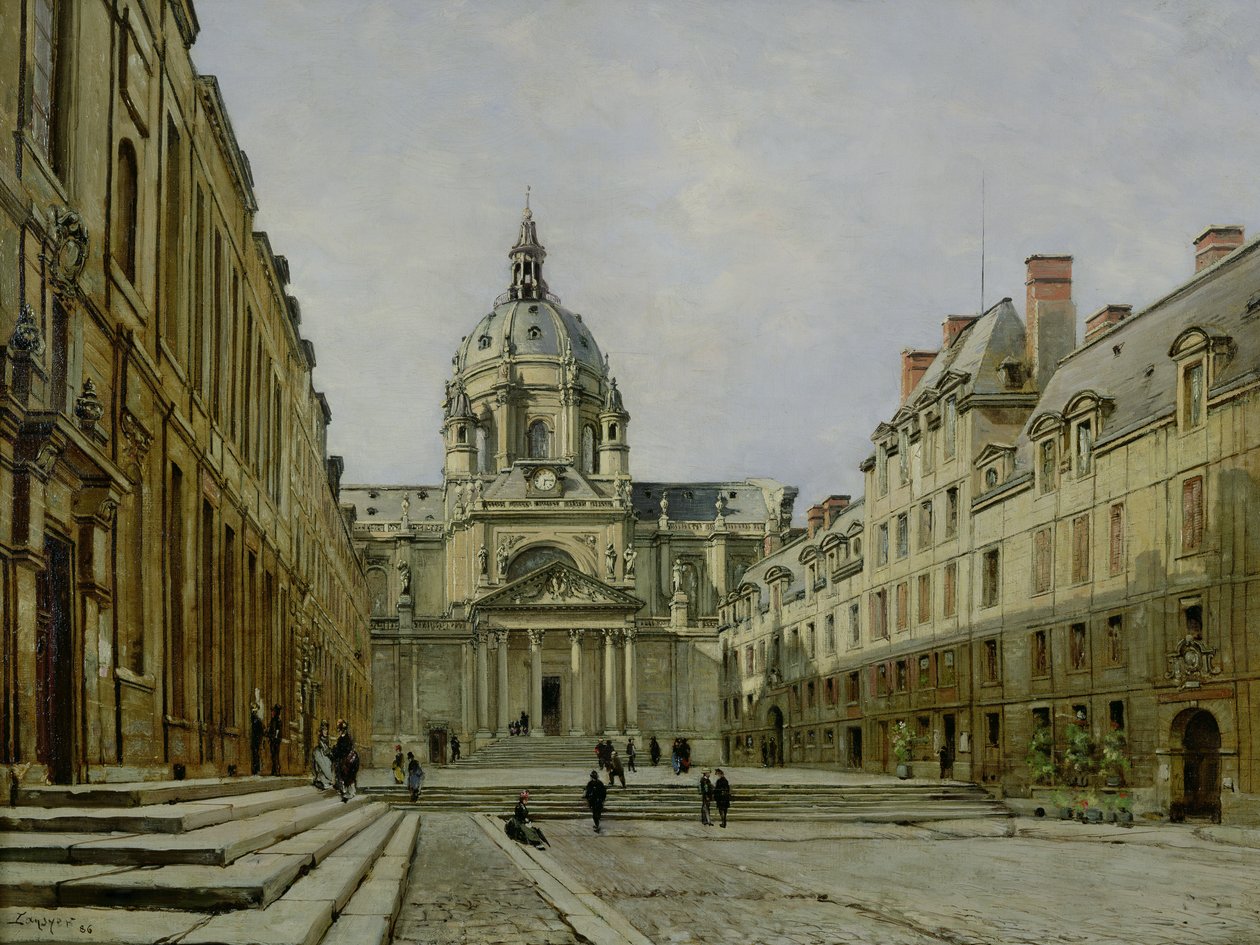 旧索邦的庭院，1886年 作者 伊曼纽尔·兰瑟（Emmanuel Lansyer）