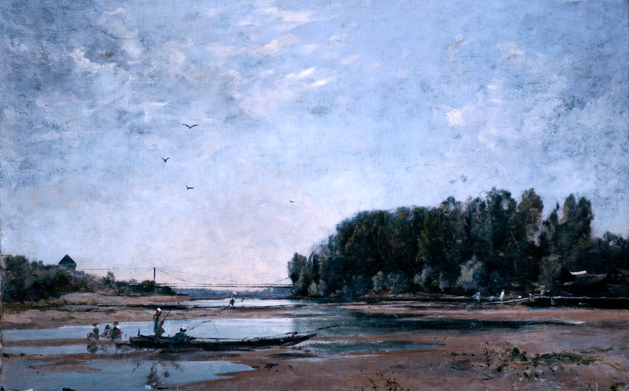 卢瓦尔河上的渔船，1865年 作者 伊曼纽尔·兰瑟（Emmanuel Lansyer）