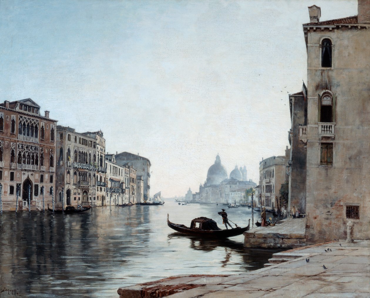 大运河上的缆车，1892年。 作者 伊曼纽尔·兰瑟（Emmanuel Lansyer）