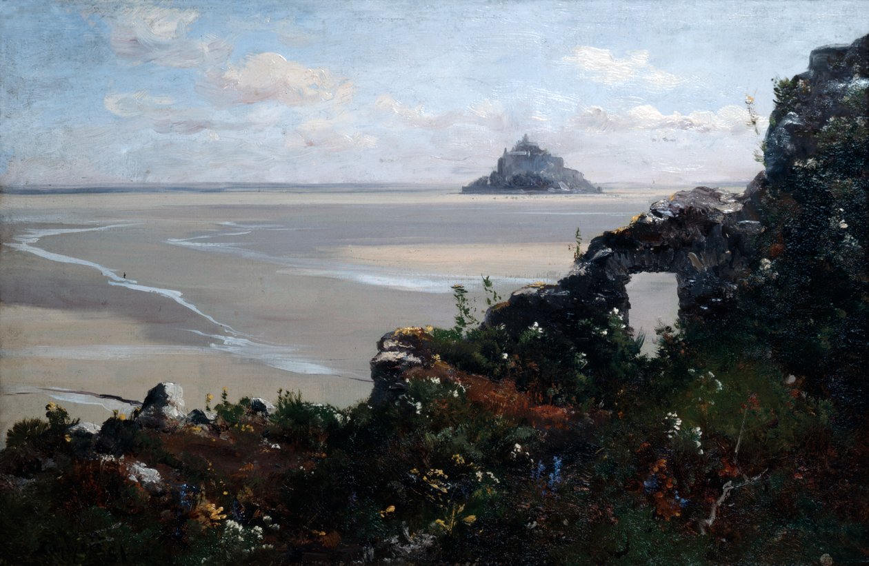 圣米歇尔山，1881年 作者 伊曼纽尔·兰瑟（Emmanuel Lansyer）