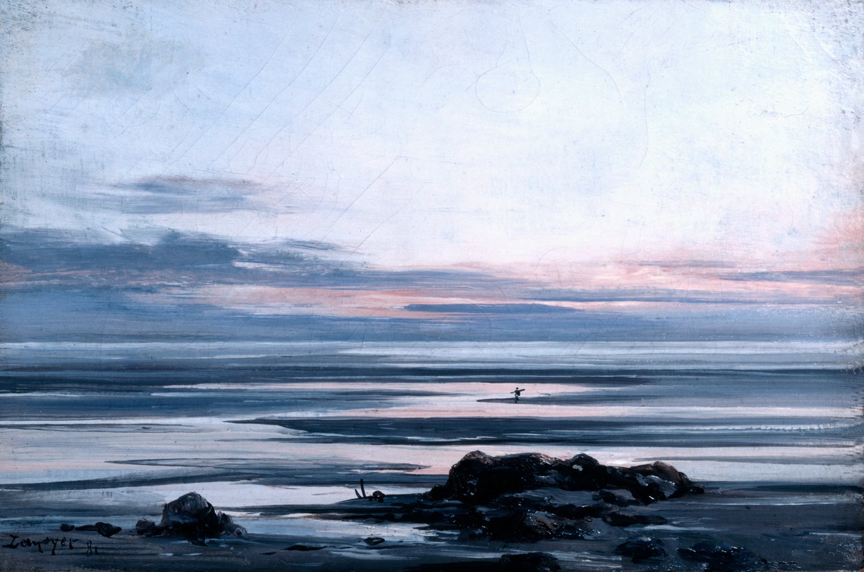 圣米歇尔山，1881年 作者 伊曼纽尔·兰瑟（Emmanuel Lansyer）
