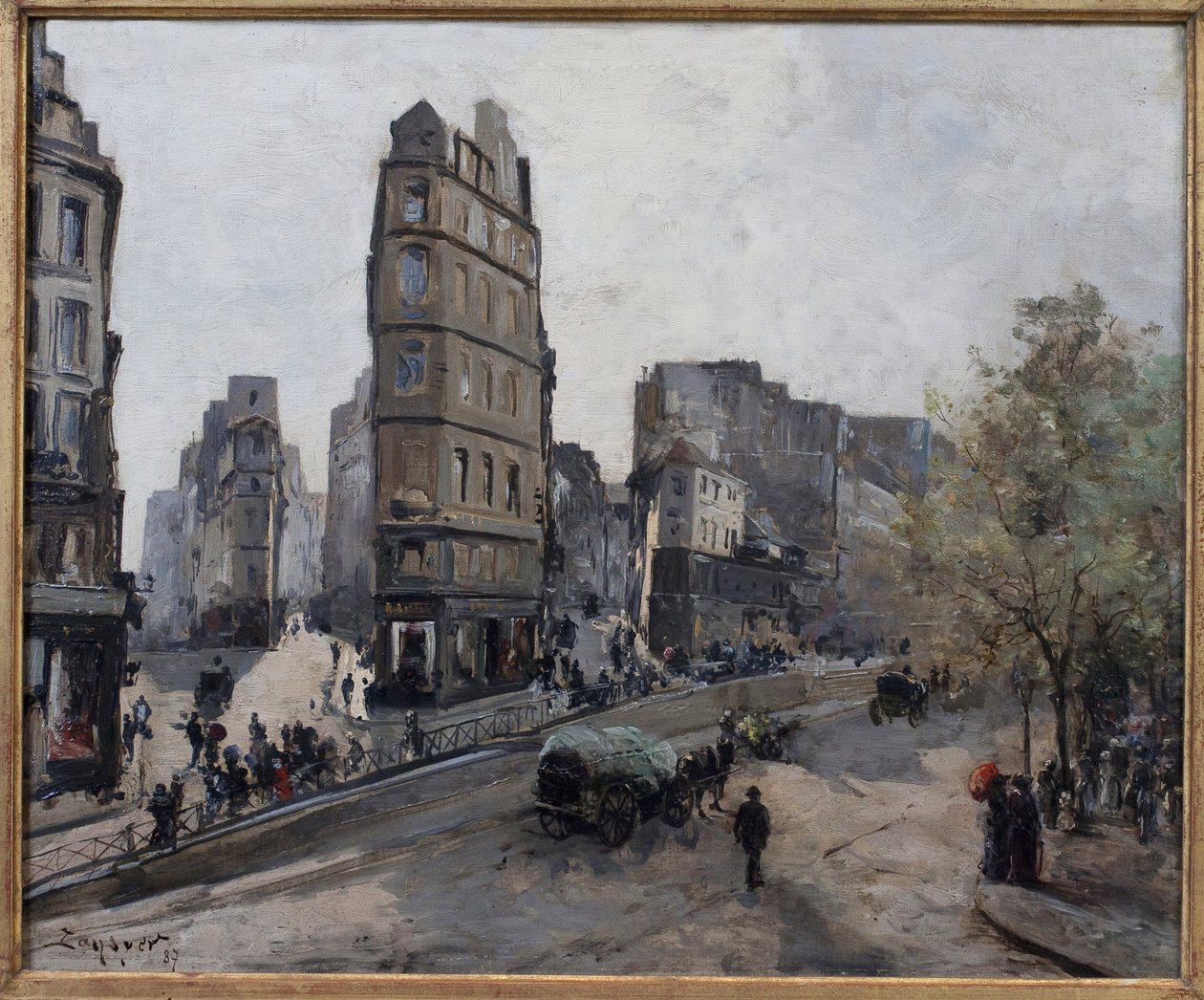 Rue de la Lune、Beauregard 和 de Clery，巴黎圣丹尼斯大道的景色 作者 伊曼纽尔·兰瑟（Emmanuel Lansyer）