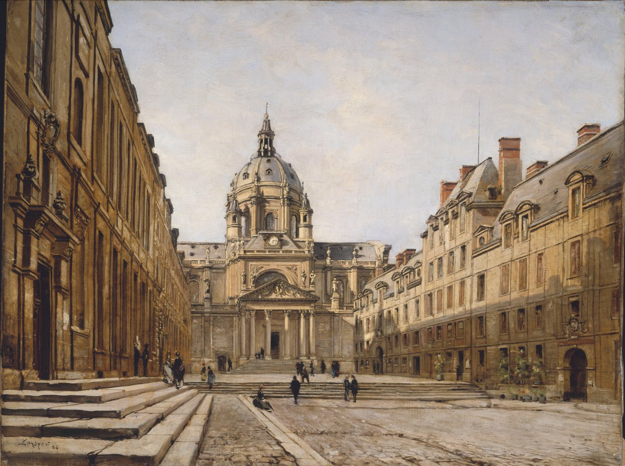 老索邦大学的院子，1886年。 作者 伊曼纽尔·兰瑟（Emmanuel Lansyer）