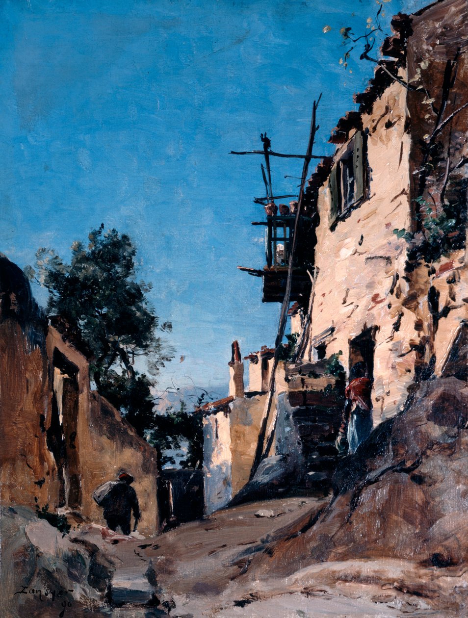 芒通公墓下的老城，1890年 作者 伊曼纽尔·兰瑟（Emmanuel Lansyer）