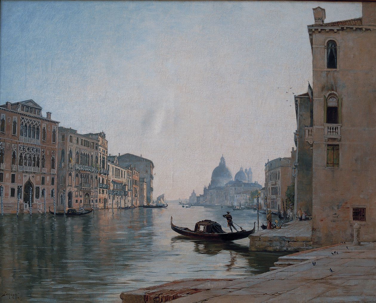 威尼斯，大运河，1892 年 9 月（布面油画） 作者 伊曼纽尔·兰瑟（Emmanuel Lansyer）