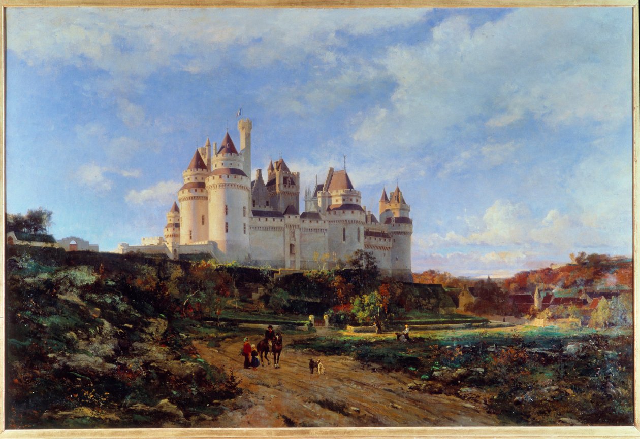 View of the castle of Pierrefonds in the Oise Painting by Emmanuel Lansyer (1835-1893) 19th century Beauvais. Musee Departemental de l