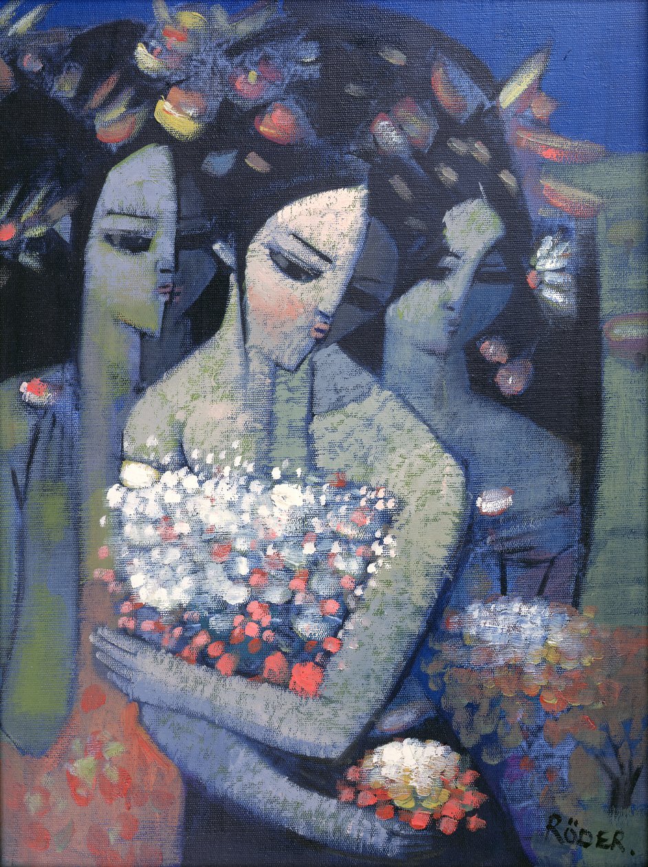 花束（布面油画 作者 恩德·罗德（Endre Roder）