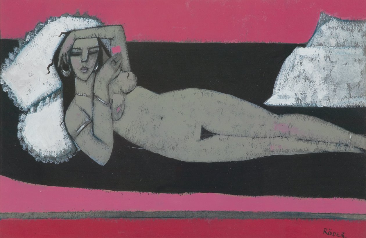 Carmena Resting (acrylic on paper) 作者 恩德·罗德（Endre Roder）