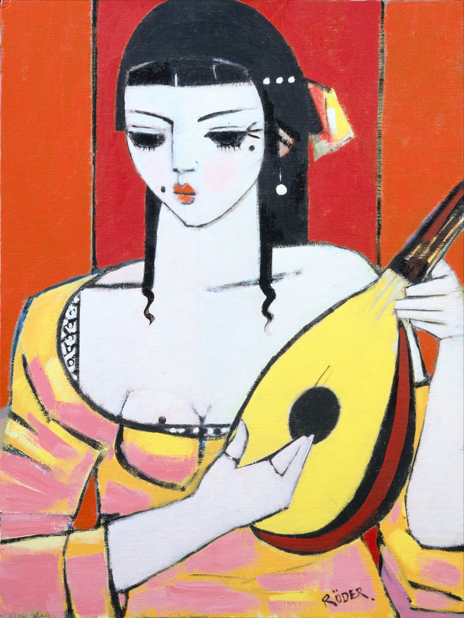曼陀林》，2008年（布面油画板）。 作者 恩德·罗德（Endre Roder）