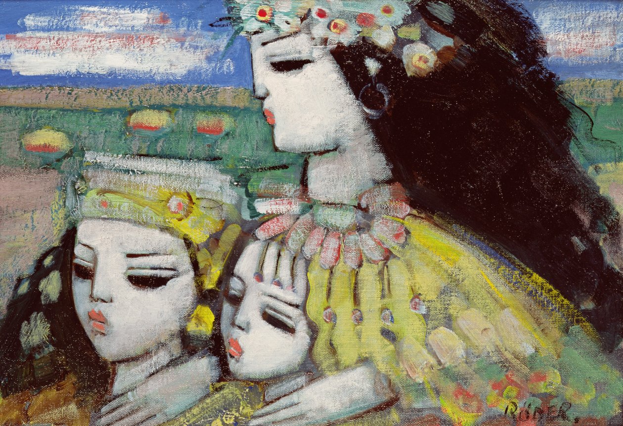 姐妹，或最年轻的姐妹（板上油画 作者 恩德·罗德（Endre Roder）