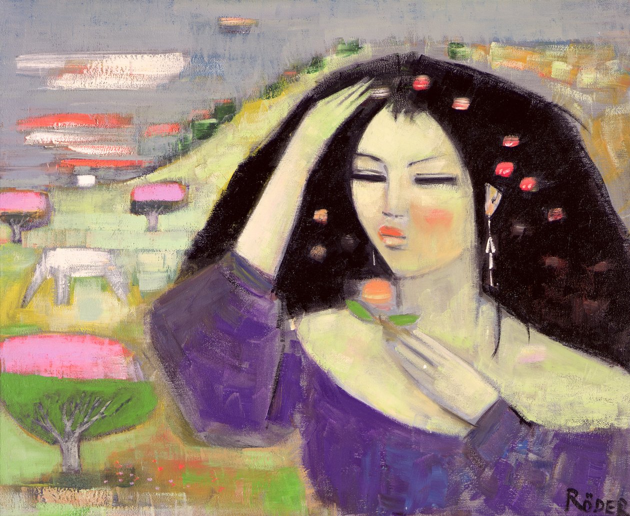 Tomoko Dreaming in English III (oil on canvas) 作者 恩德·罗德（Endre Roder）