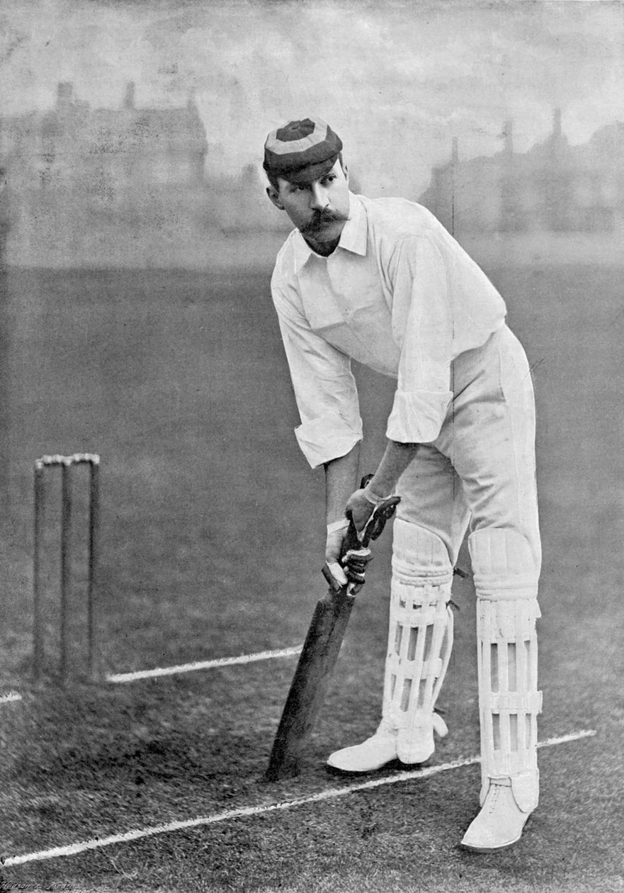 AE Stoddart，来自着名板球运动员和板球场，由Hudson和Kearns于1895年出版 作者 英国摄影师