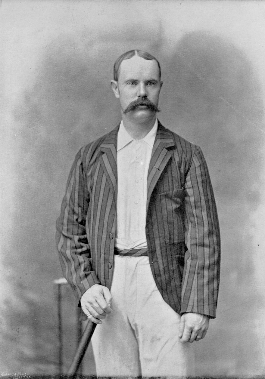 来自着名板球运动员和板球场的Alick Bannerman，由Hudson和Kearns于1895年出版 作者 英国摄影师