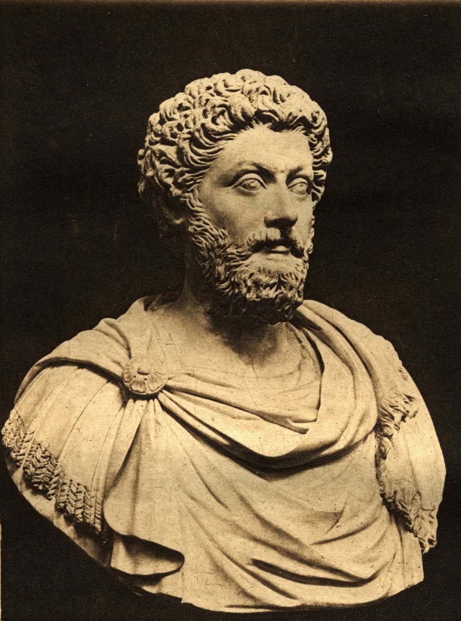 Marcus Aurelius的半身像（公元121-80）（大理石） 作者 英国摄影师