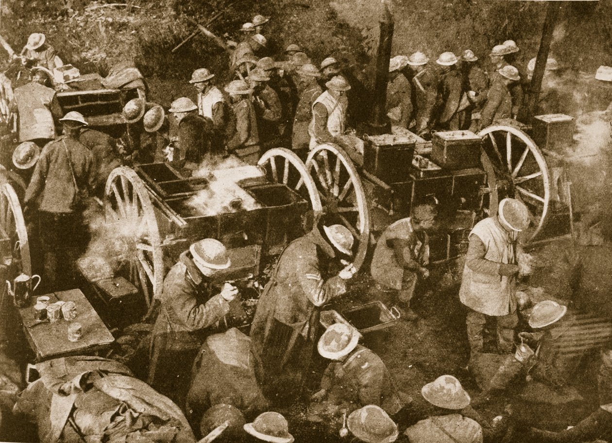 1914年至1919年在Ancre的便携式野外厨房忙碌的时间 作者 英国摄影师