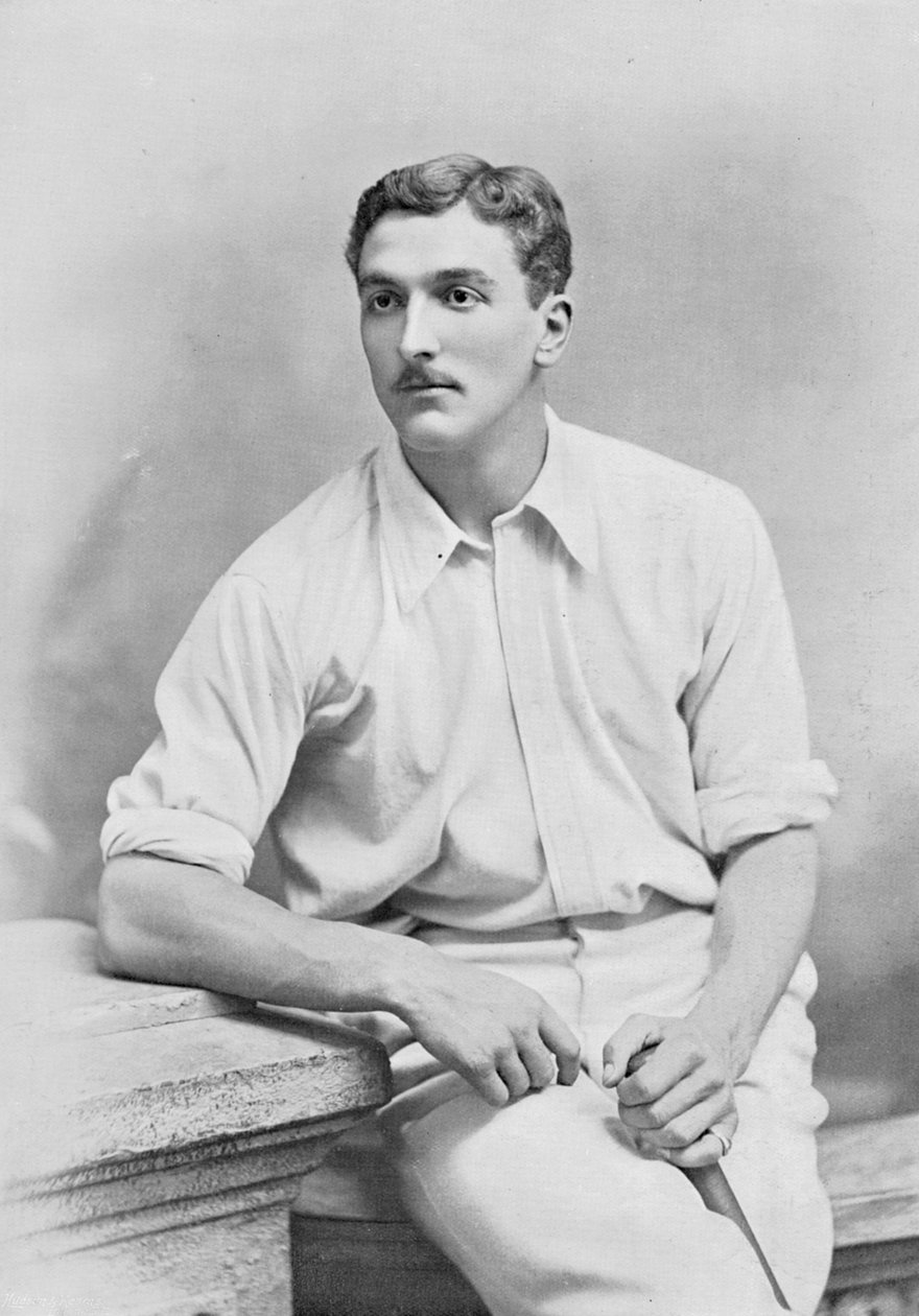 CB Fry，来自着名的板球运动员和板球场，由Hudson和Kearns于1895年出版 作者 英国摄影师