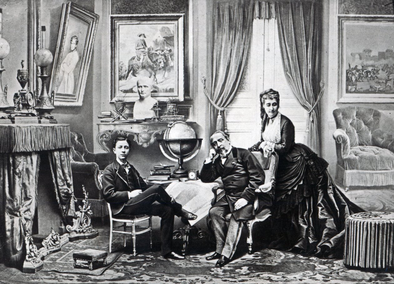 1872年，拿破仑三世与皇后尤金妮和皇家帝国在卡姆登广场，Chislehurst 作者 英国摄影师