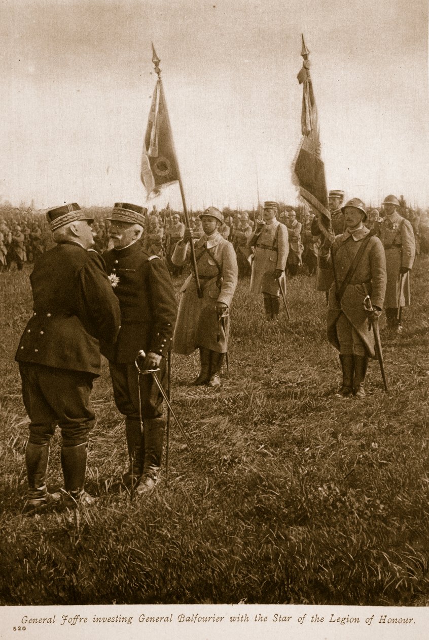 Joffre将军将1914年至1919年的Balfourier将军与荣誉军团之星一起投资 作者 英国摄影师