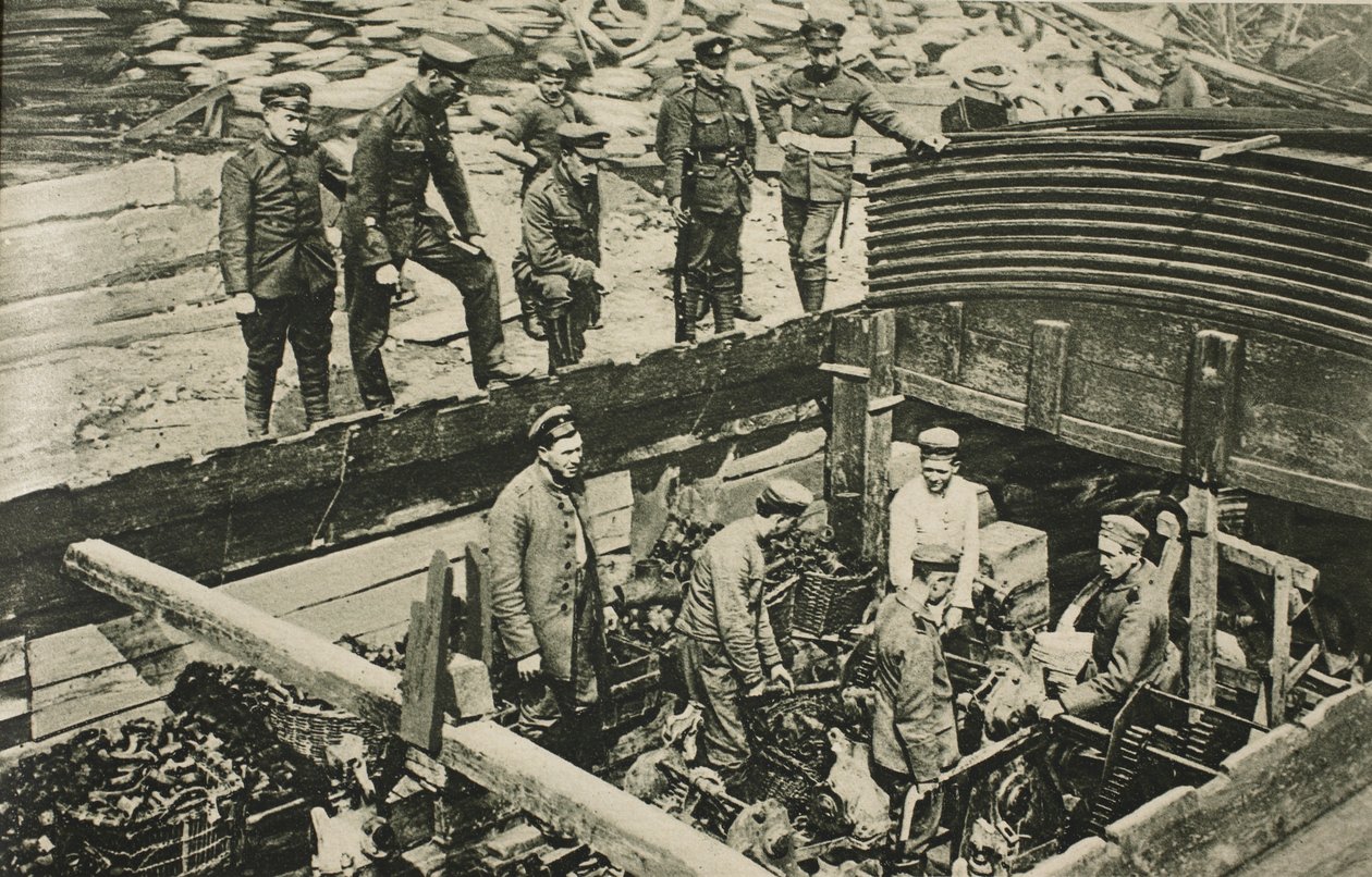德国战利品转储在比利时，1914-19 作者 英国摄影师