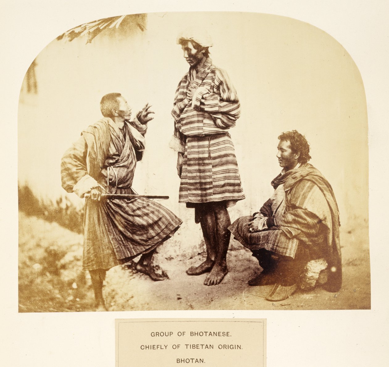一群Bhotanese，主要或西藏血统，Bhotan，来自印度人民，由J. Forbes Watson出版，1868年出版（蛋白印刷品） 作者 英国摄影师