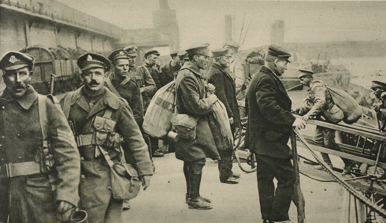 1919年，RFA的枪手在国外战争服务四年半后登陆多佛 作者 英国摄影师